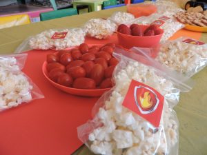 Red (Marshall): strawberries and baby tomatoes